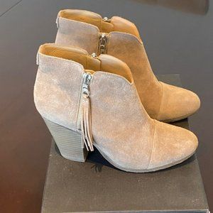 Rag & Bone Margot Fringe Cap Toe Bootie US 8.5 Stone Suede